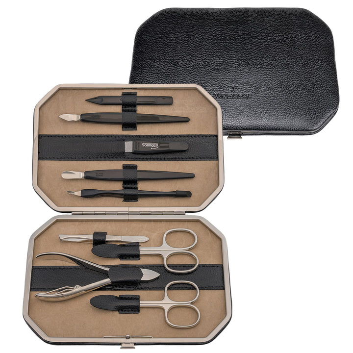 WINDROSE 10-teilig Maniküretui Beluga/Leder (Black), Black