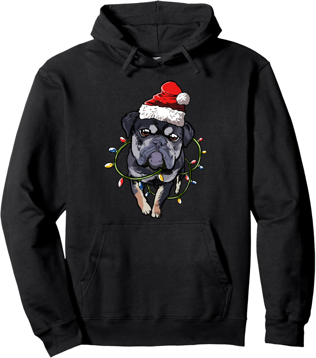 Englische Bulldogge Weihnachten Geschenk X-Mas Hunde Kostüm Pullover Hoodie