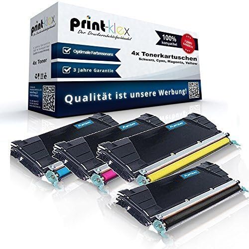 4X Print-Klex Tonerkartusche kompatibel für Lexmark C520 C520N C522 C522N C524 C524DN C524DTN C524N