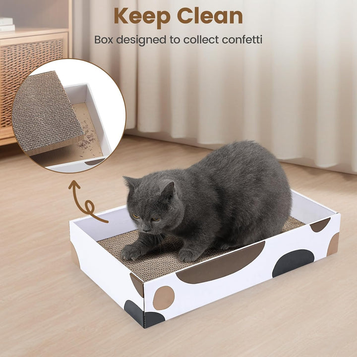 PETTOM 3 Stücke Kratzbretter Katzen, Kratzpappe für Katzen, Katzenkratzbrett aus Pappe, Kratzkarton