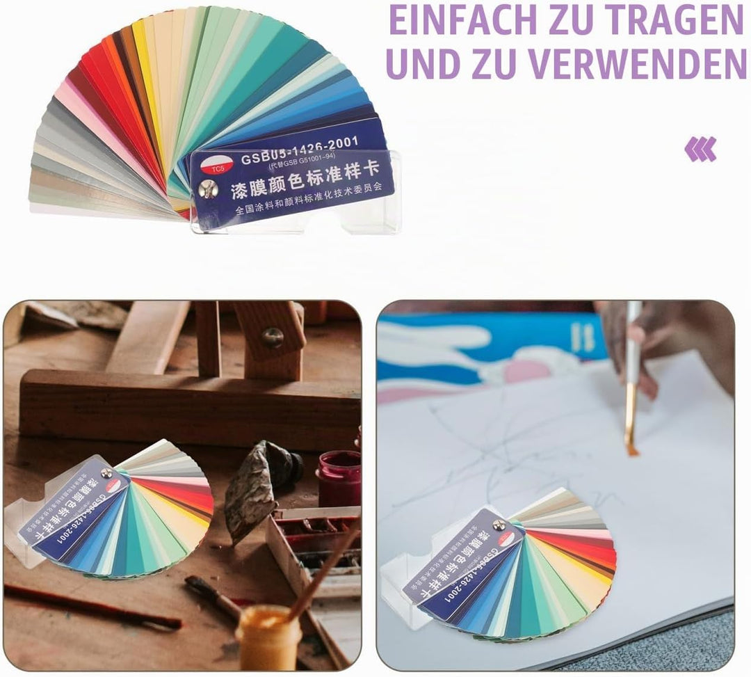 Hemobllo Farbfächer 83 Farben 9,5 cm – Farbkarte für Wandfarbe, Lacke &amp; DIY Renovierung, wasserabwei