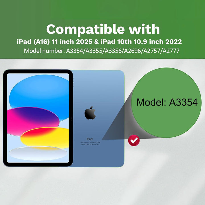 Hülle Tastatur für iPad (A16) 11./10. Generation (2025/2022), (11/10.9 Zoll) - QWERTZ, 7 Farben Bele