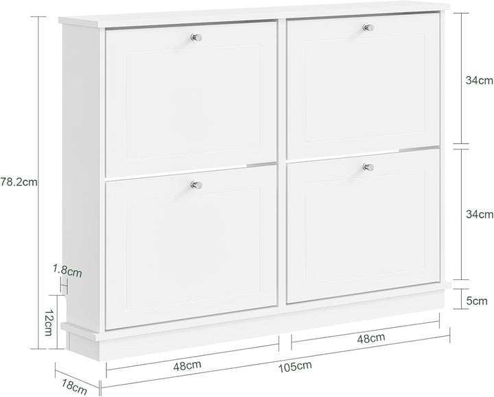 SoBuy Schuhschrank Schmal - Extrem Schmal 18Cm, Passt Grosse Schuhe Bis EU 47, Schmaler Schuhschrank