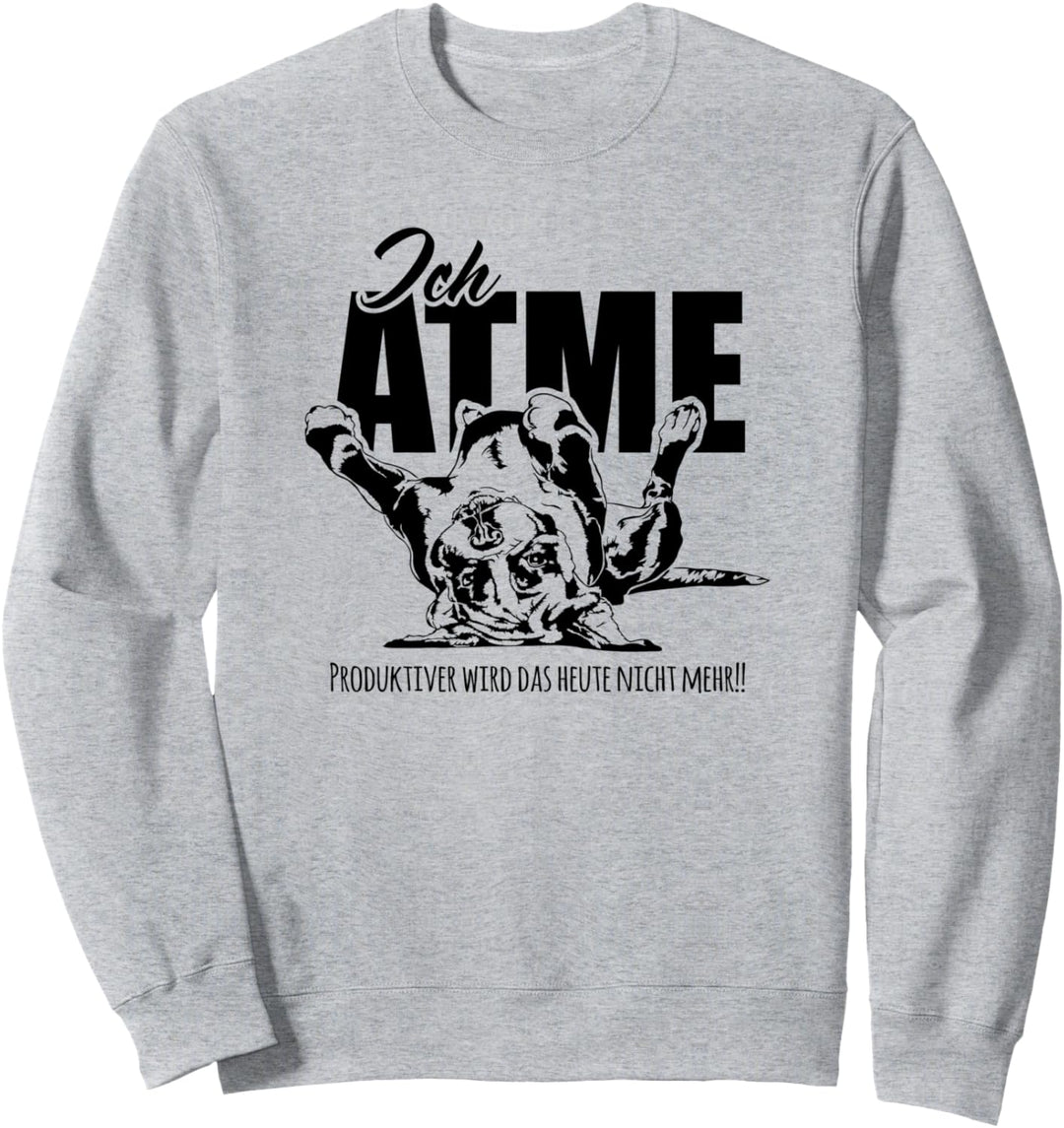 Lustiger Boxer Ich Atme Hundespruch Hund Hunde Sweatshirt