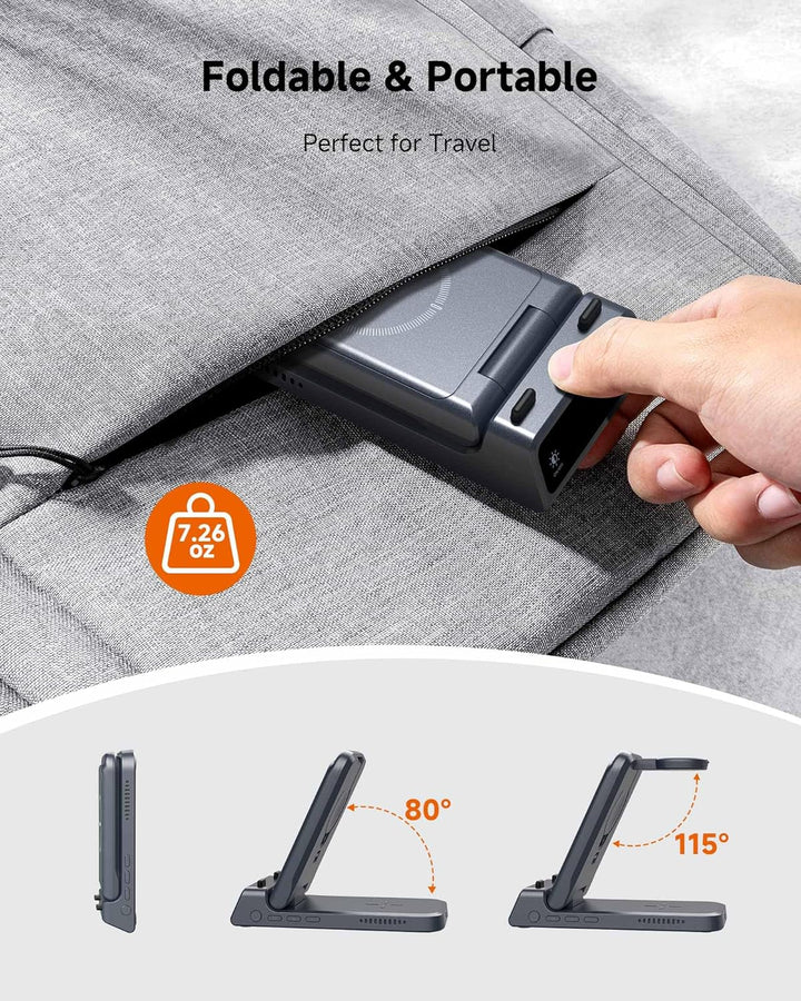 Induktive Ladestation für Samsung S25/Watch 8/8 Classic, SwanScout 703S, 3 in 1 Wireless Charger für