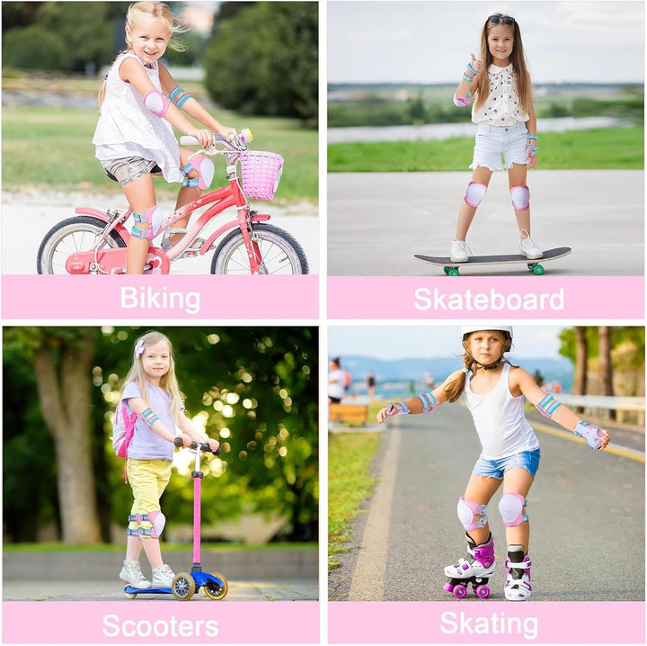 Unicorn Castle Knieschoner Kinder Schoner Set Inliner Schützer 6 in 1 Schutzausrüstung Kinder Ellenb