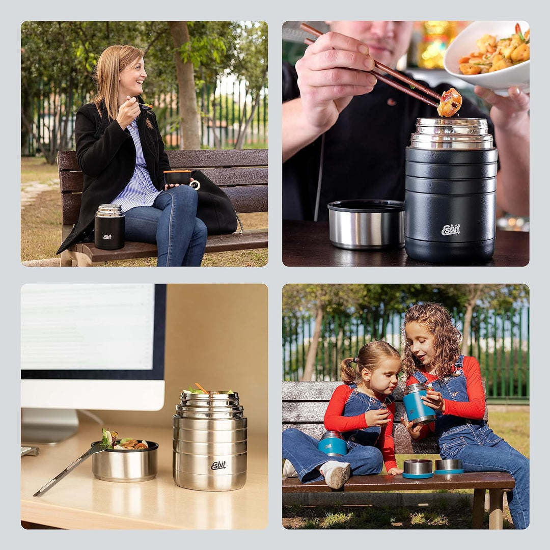 Esbit Thermobehälter Classic für Speisen - Warmhaltebehälter 500 ml in Schwarz - aus Edelstahl für w