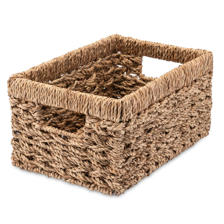 Decorasian Aufbewahrungskorb Regalkorb, geflochten aus Seegras - sehr stabil - S S (32cmx21cmx16cm)