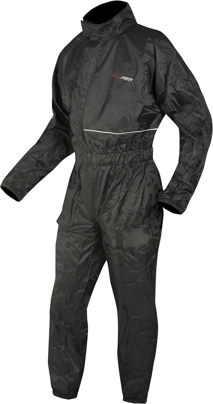 A-Pro Motorcycle Motorbike Waterproof Full Body One pc Rain Suit Scooter Black L