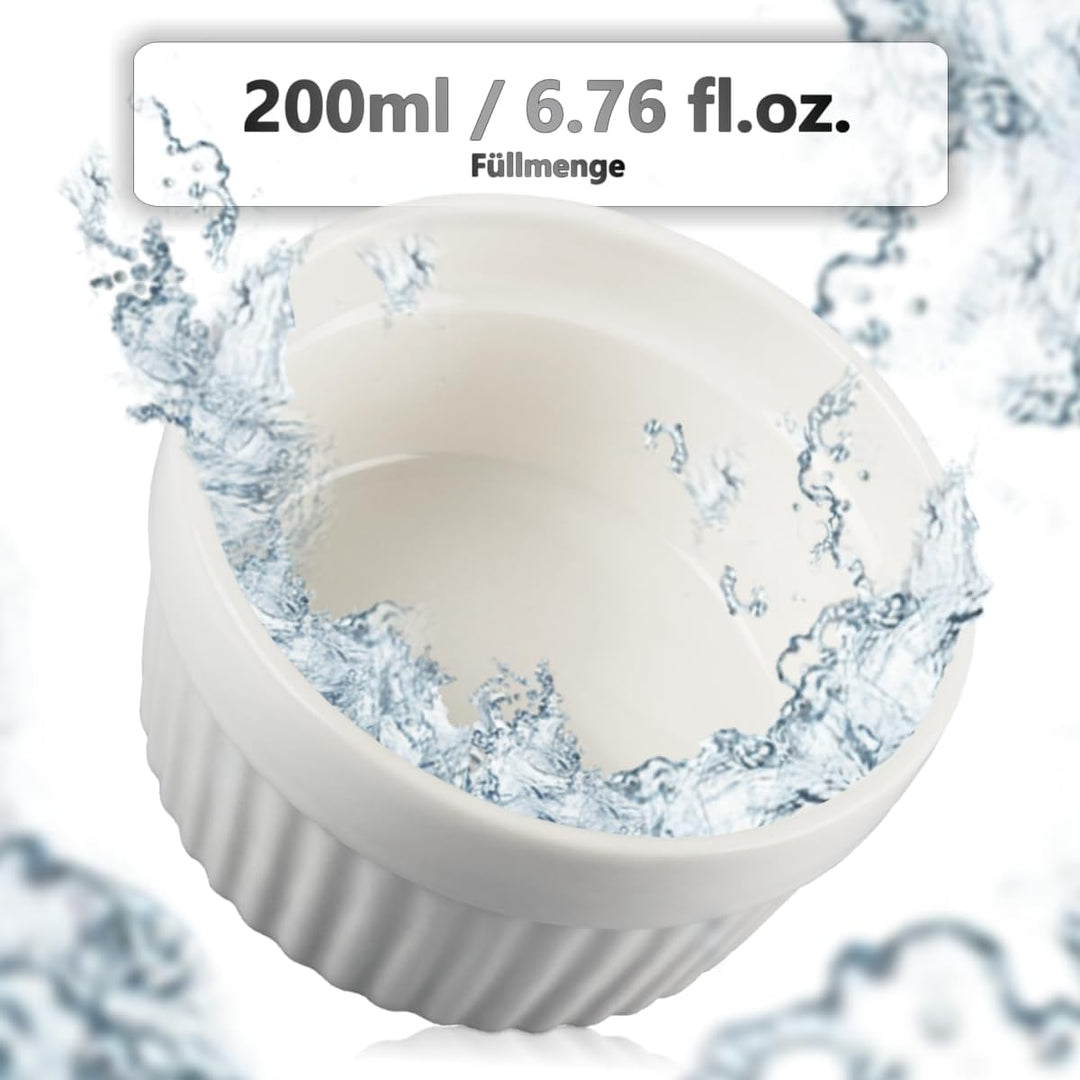 6x Schälchen Ø 9cm aus Keramik Ofenfest Creme Brulee Dessertschale Pasteten Tapas Soufflé Auflauf Fö
