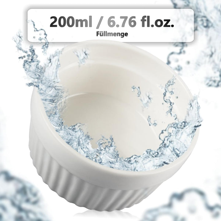 6x Schälchen Ø 9cm aus Keramik Ofenfest Creme Brulee Dessertschale Pasteten Tapas Soufflé Auflauf Fö