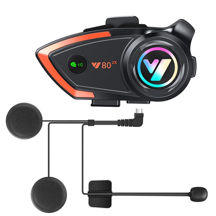 OBEST Gegensprechanlage für Motorradhelm, mit Bluetooth 5.3, HD, Klangqualität, RGB-Licht, Unterstüt