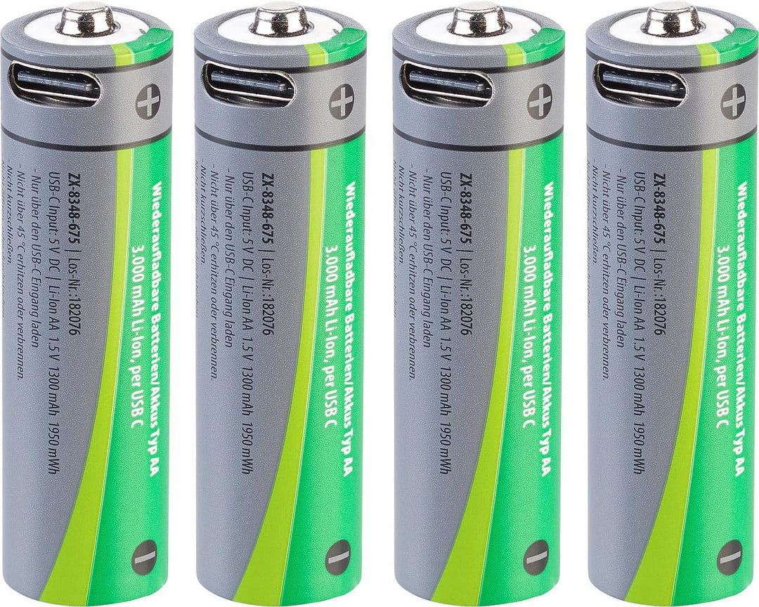 tka Köbele Akkutechnik Akku-Set: 8er-Set wiederaufladbare Batterien: 4X AA (3000 mWh), 4X AAA (800 m