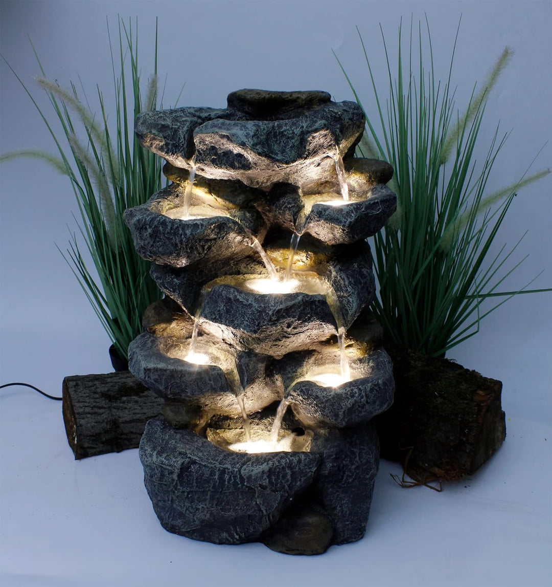 Arnusa Springbrunnen Victoria mit LED Beleuchtung Zimmerbrunnen IN und Outdoor Gartenbrunnen Wassers
