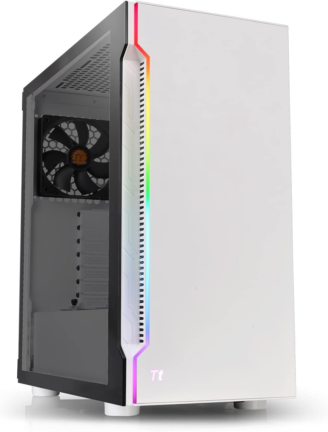 Thermaltake H200 TG RGB ATX PC-Gehäuse | 1 vorinstallierter 120mm Lüfter | Tempered Glass | Weiss