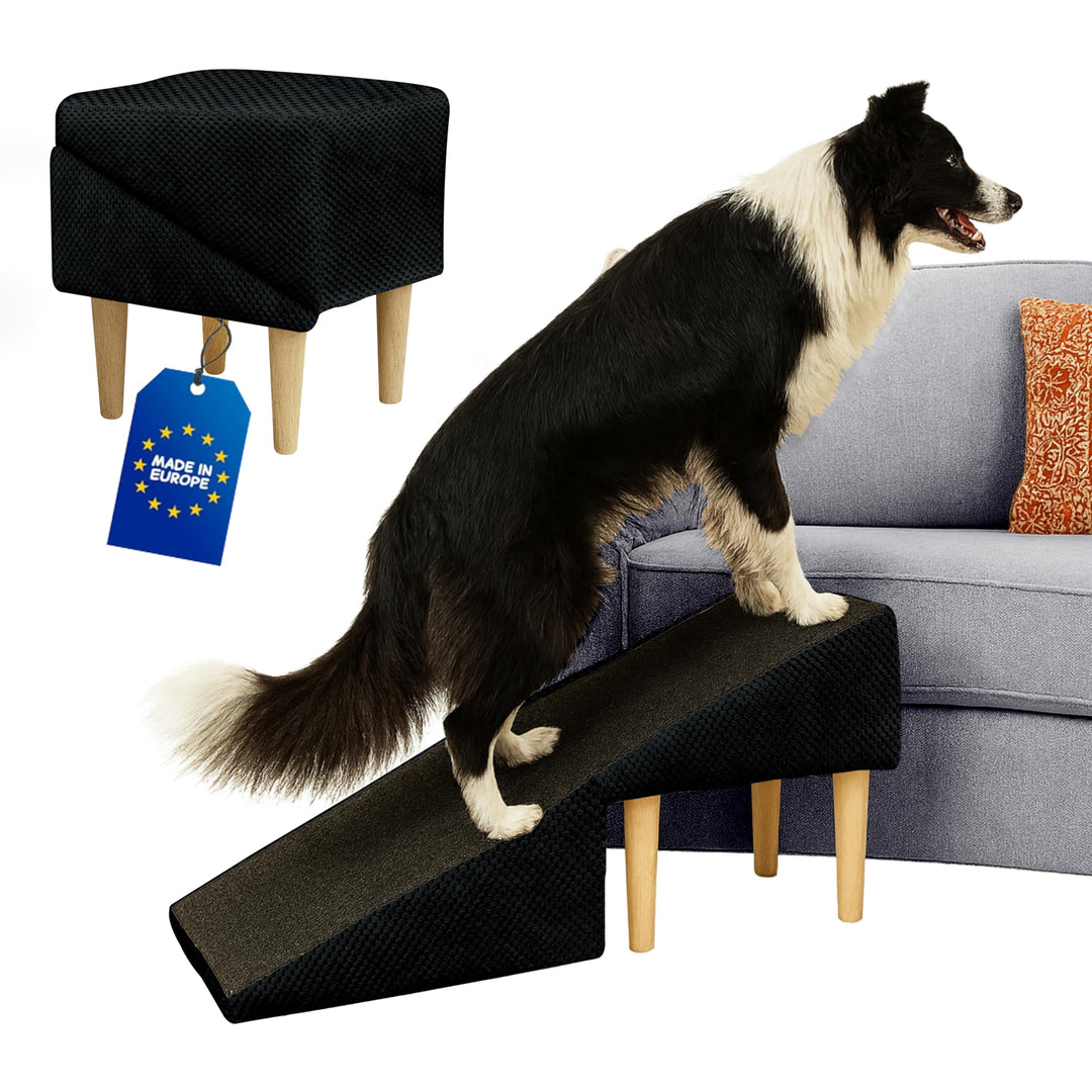 Outentin Hundetreppe Klappbar – rutschfeste Hunderampe & Weiche Haustiertreppe für Kleine & Grosse H