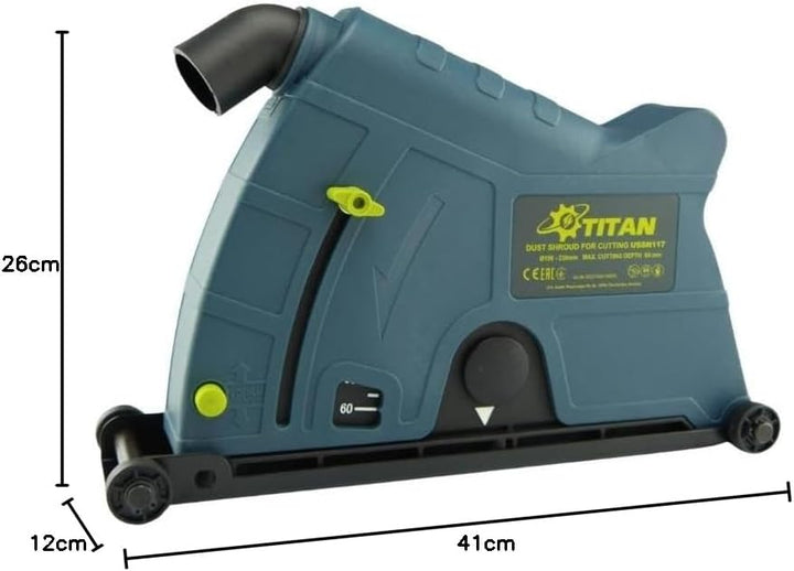 Titan USSN117 - Universal Absaughaube für Winkelschleifer - 230mm - perfekt für Schleif- und Trennar