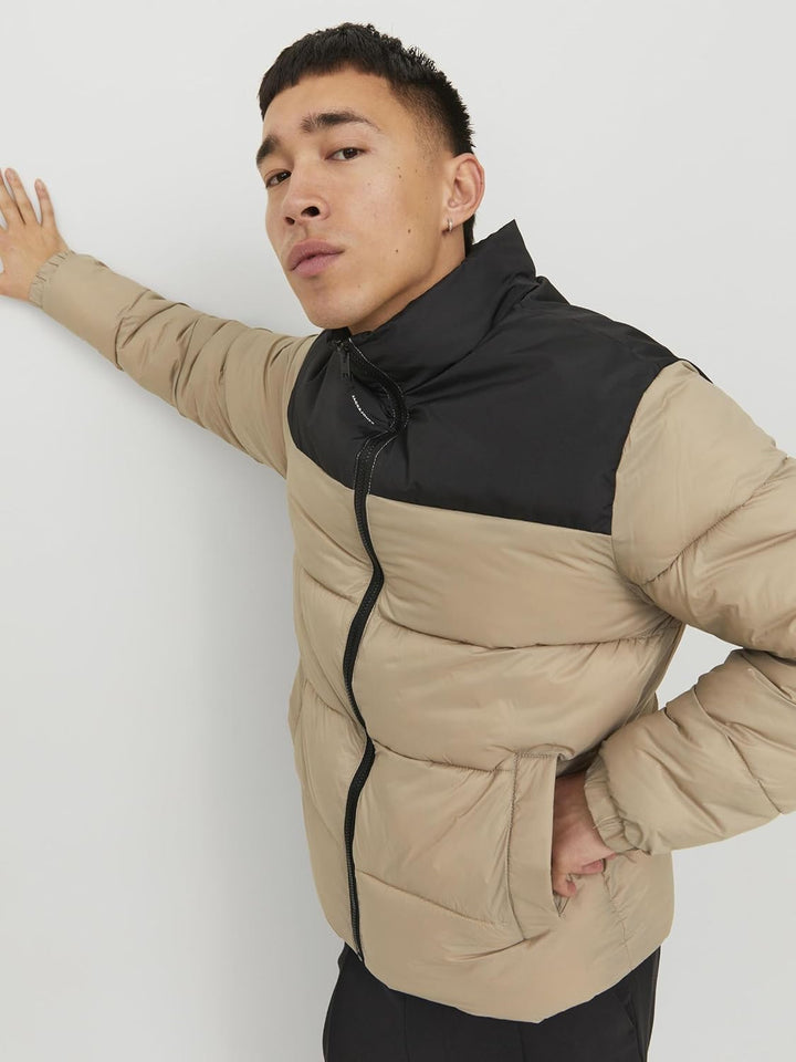 JACK &amp; JONES Herren Jjetoby Puffer Collar Sn Pufferjacke XL Jet Black, XL Jet Black