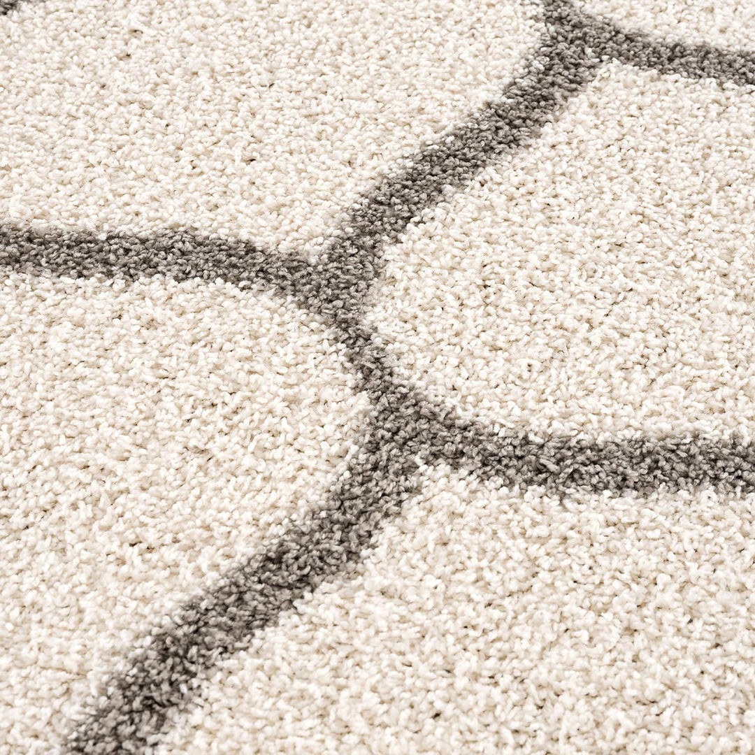 SANAT Madrid Shaggy Teppich Rund - Hochflor Teppiche für Wohnzimmer, Schlafzimmer, Küche - Morocco C