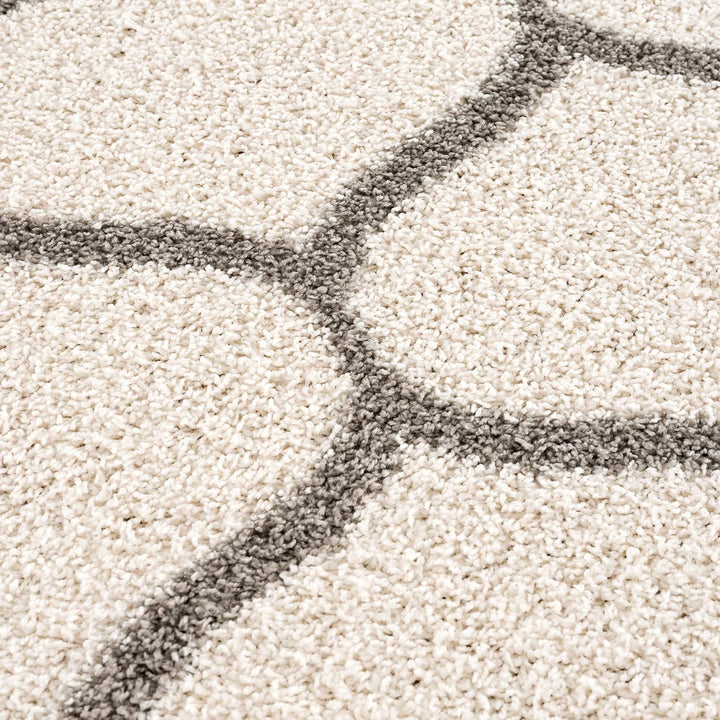 SANAT Madrid Shaggy Teppich Rund - Hochflor Teppiche für Wohnzimmer, Schlafzimmer, Küche - Morocco C