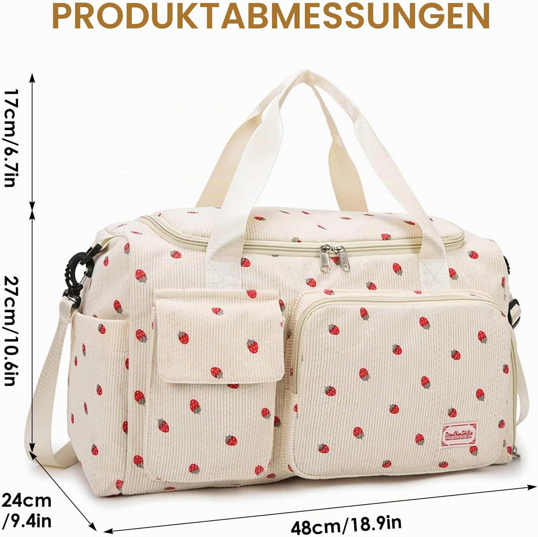 Sporttasche für Damen, Faltbare Reisetasche, Handgepäck, Fitnesstasche, Wochenendtasche mit Schuhfac