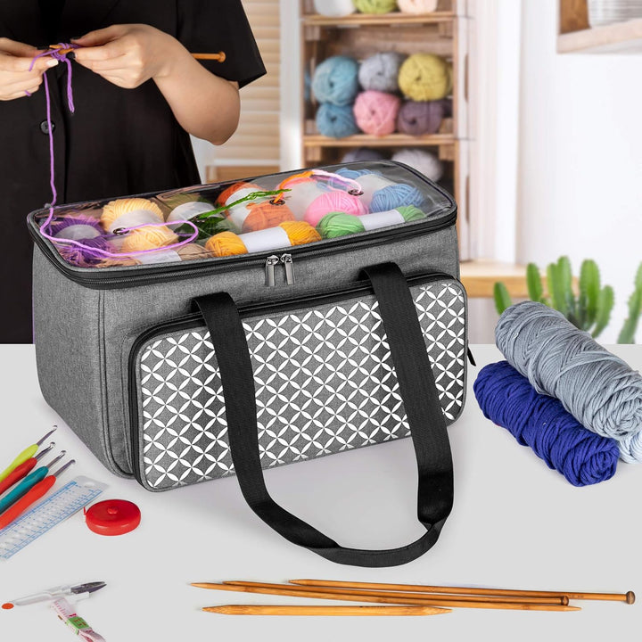 Yarwo Tasche für Garnaufbewahrung, Stricktasche zur Aufbewahrung von Wolle, Handarbeitstasche mit Gr