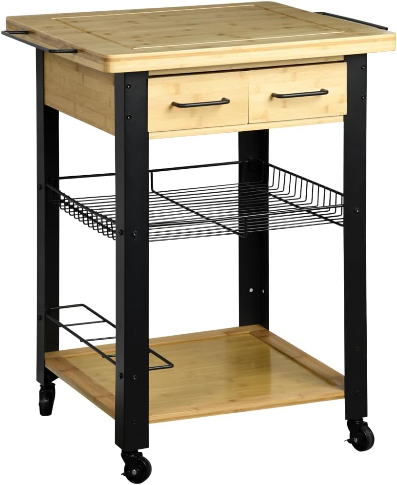 Kesper | Küchenwagen, Material: FSC-zertifizierte Faserplatte, Masse: B: 71 x H: 88 x T: 60cm, Farbe