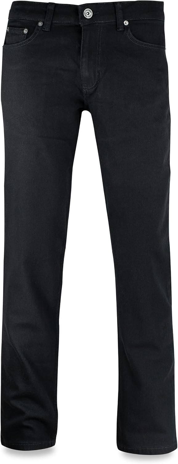 JEEL Herren-Jeans - Regular-Fit Straight-Cut - Stretch - Jeans-Hose Basic Washed 28W / 30L 07-schwar