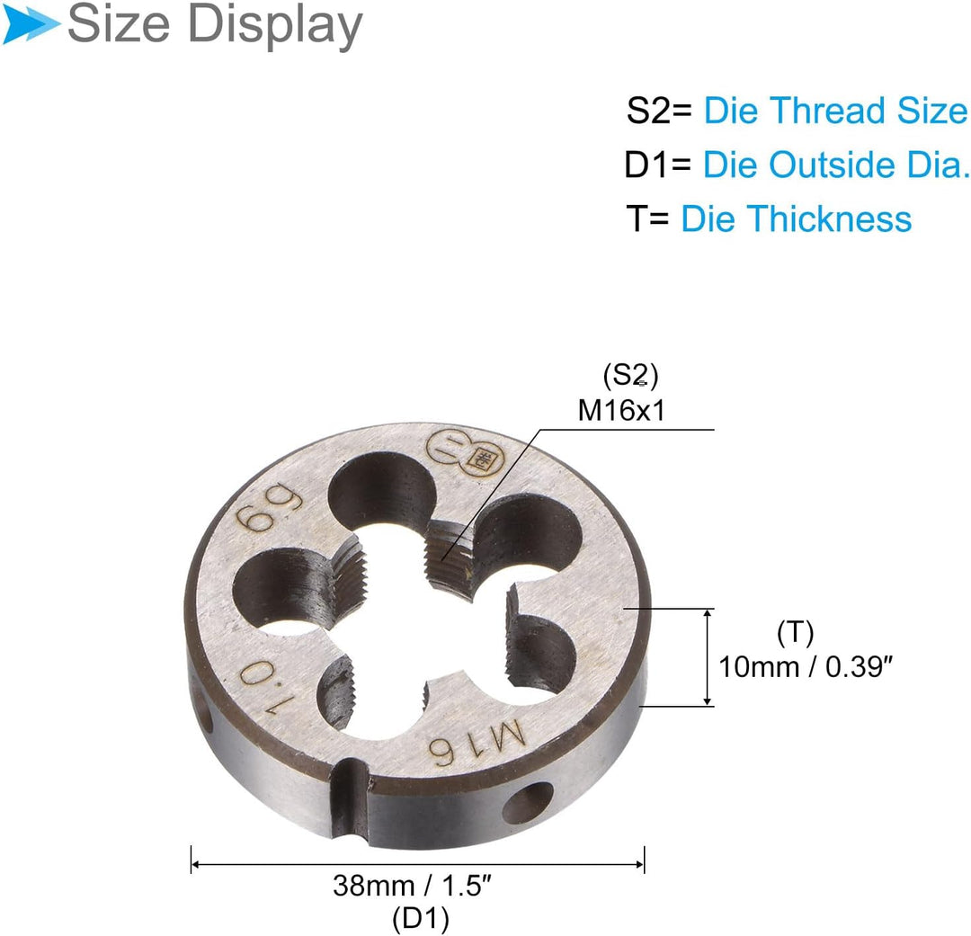 CoCud Die Stock Griff Set, M16x1 Gewindeschneideisen & Passendes 38mm Aussendurchmesser / M12-M16 Ge