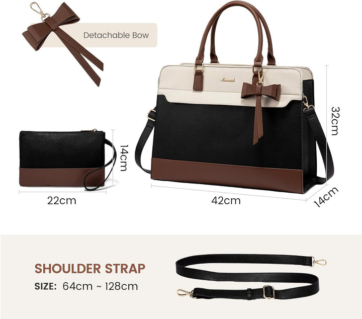 LOVEVOOK Handtasche Damen Gross, 15,6 Zoll Laptoptasche Arbeitstasche Elegant Uni Tasche Schultasche