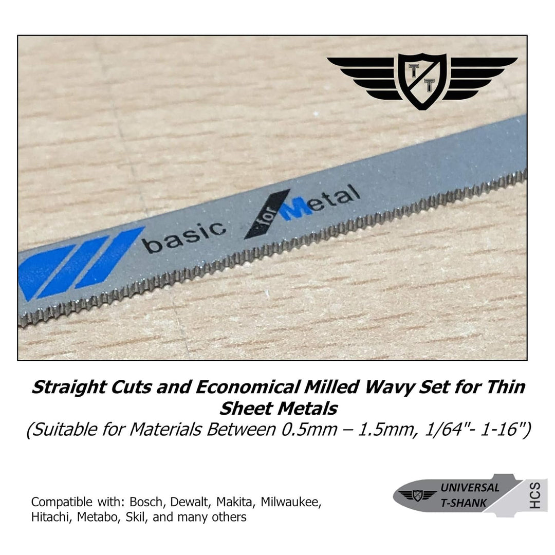 25 x TopsTools T118G Metall-Stichsägeblätter kompatibel mit Bosch Dewalt Makita Milwaukee und vielen
