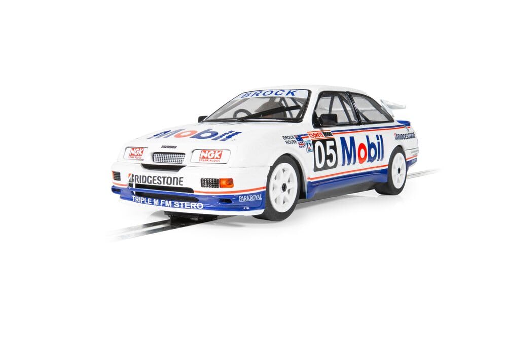 Scalextric Cars – C4505 Ford Sierra RS500 – Peter Brock Bathurst 1989 – Spielzeug-Schlitzauto zur Ve