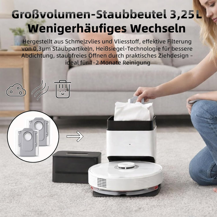 26 Stück Zubehör für Roborock Qrevo Curv 2 Flow Saugroboter, 4 Hauptbürste, 2 Wischwalze, 4 HEPA-Fil