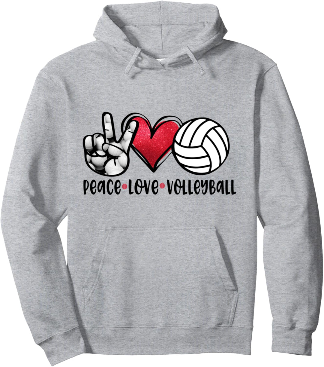 Peace Love Volleyball Sports Team Player Spiel Pullover Hoodie