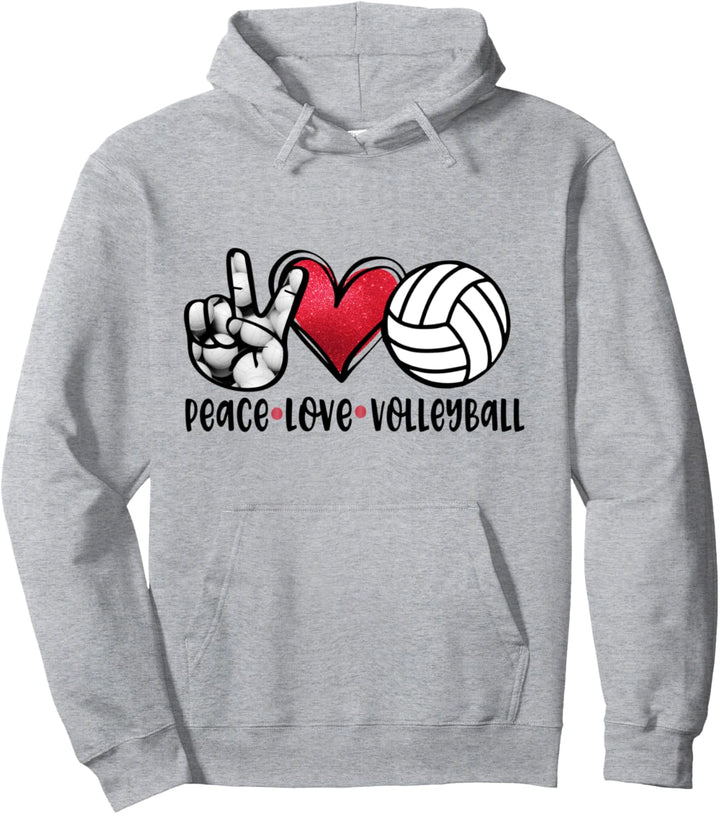 Peace Love Volleyball Sports Team Player Spiel Pullover Hoodie