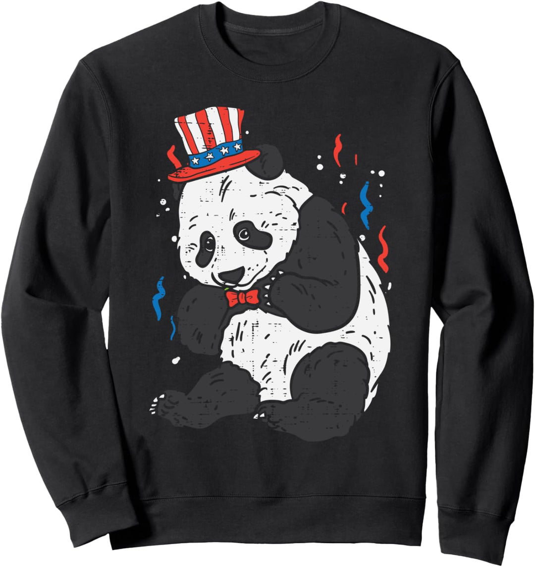 Panda American Flag USA 4th Of July Fourth Patriot Animal Sweatshirt