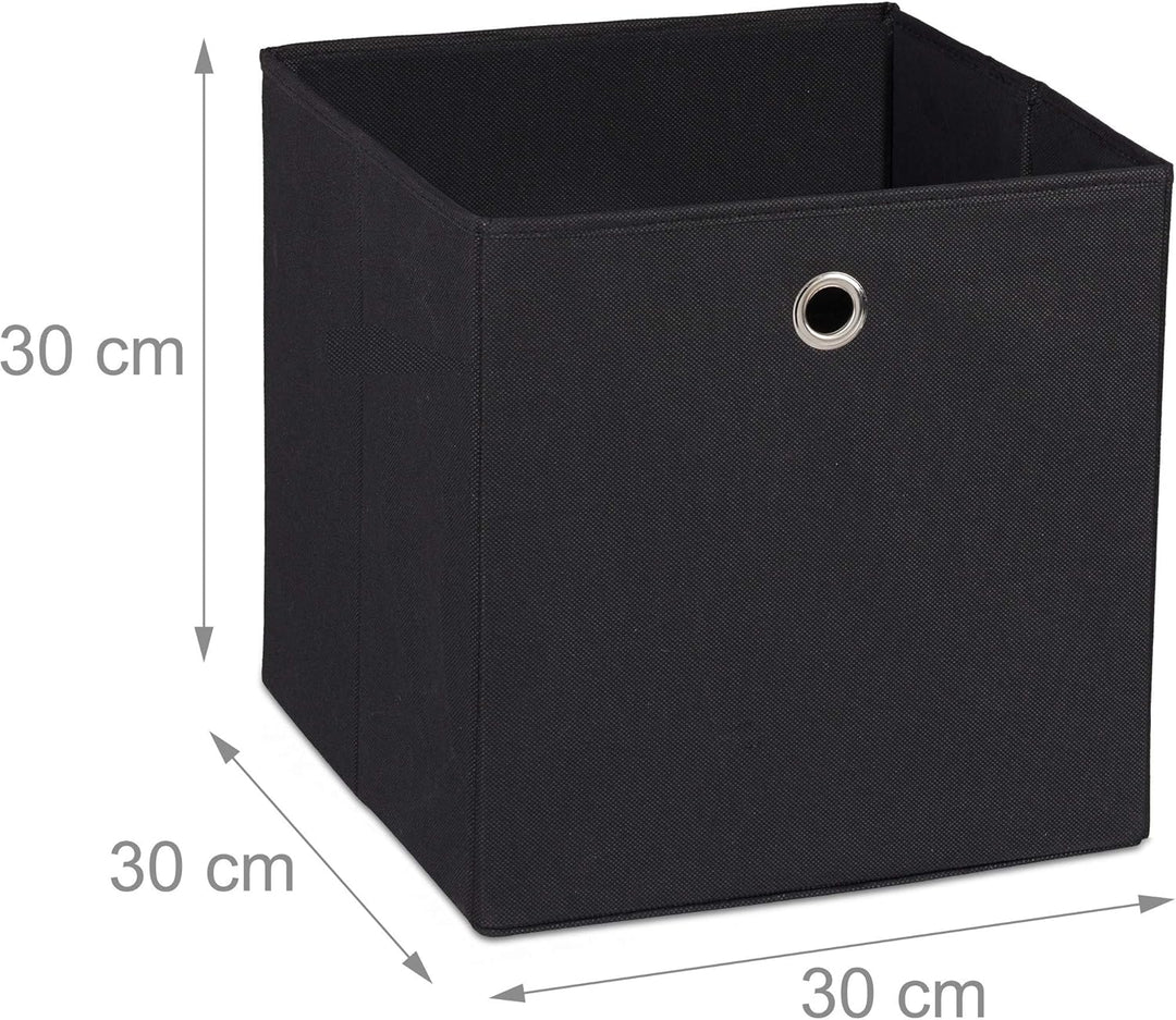12 x Aufbewahrungsbox Stoff, quadratisch, Aufbewahrung für Regal, Stoffbox in Würfelform, HxBxT 30 x