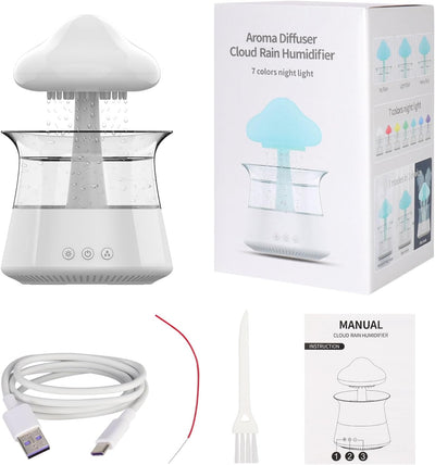 Wolkenluftbefeuchter, Rain Cloud Humidifier mit Fernbedienung,Diffusor für ätherisches Öl mit 7 Farb