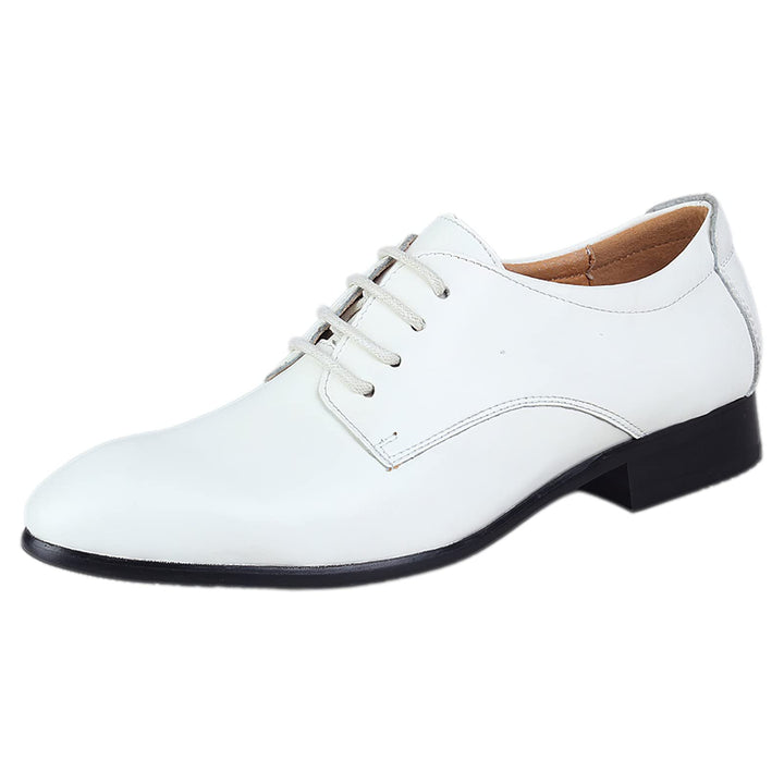ANUFER Herren Echtes Leder Kleider Schuhe Formell Geschäft Derby Schnürsenkel 48.5 EU Weiss, 48.5 EU