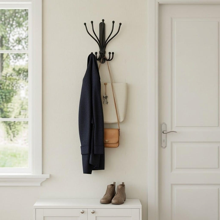 Metall Dekor Wandhaken Steve Garderobe Kleiderhaken schwarz 5 Haken Wandgarderobe