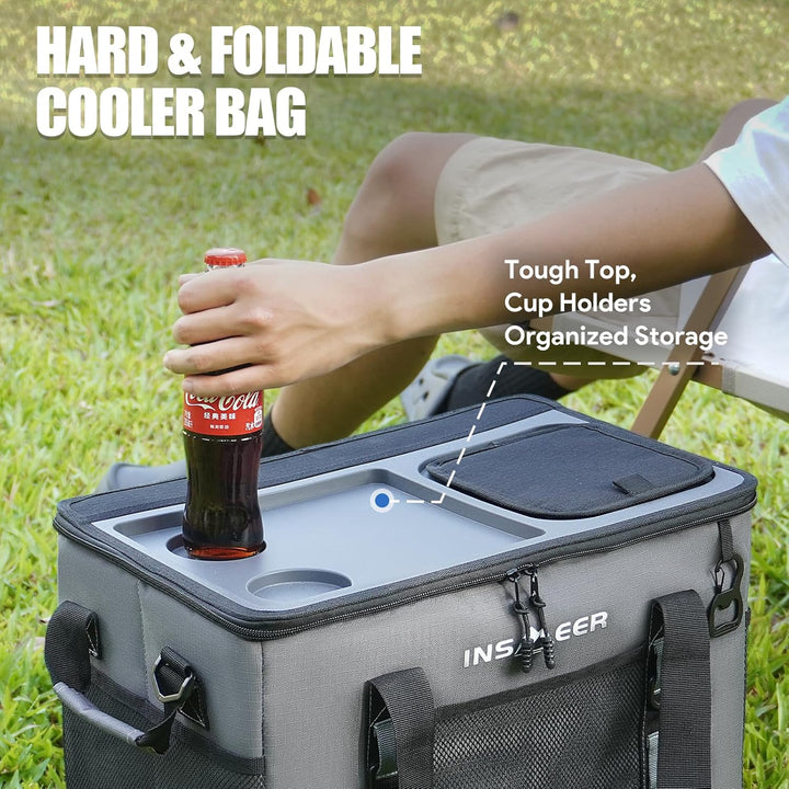 INSMEER Kühltasche Gross 40L, 60 Dosen Kühltasche Faltbar - XXL Kühltasche Isoliertasche Thermotasch