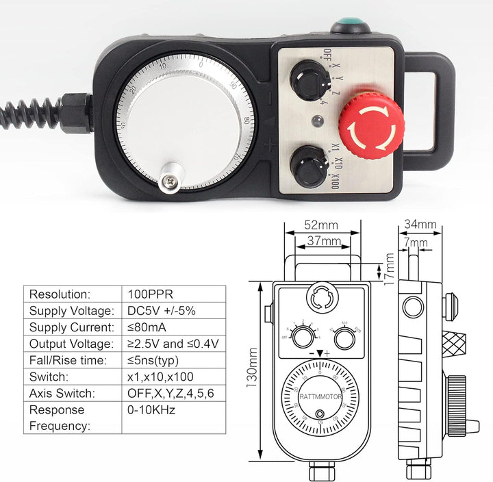 RATTMMOTOR DDCS V3.1 CNC controller,cnc offline controller 4 Achsen 500kHz CNC-Steuerung + 100PPR MP