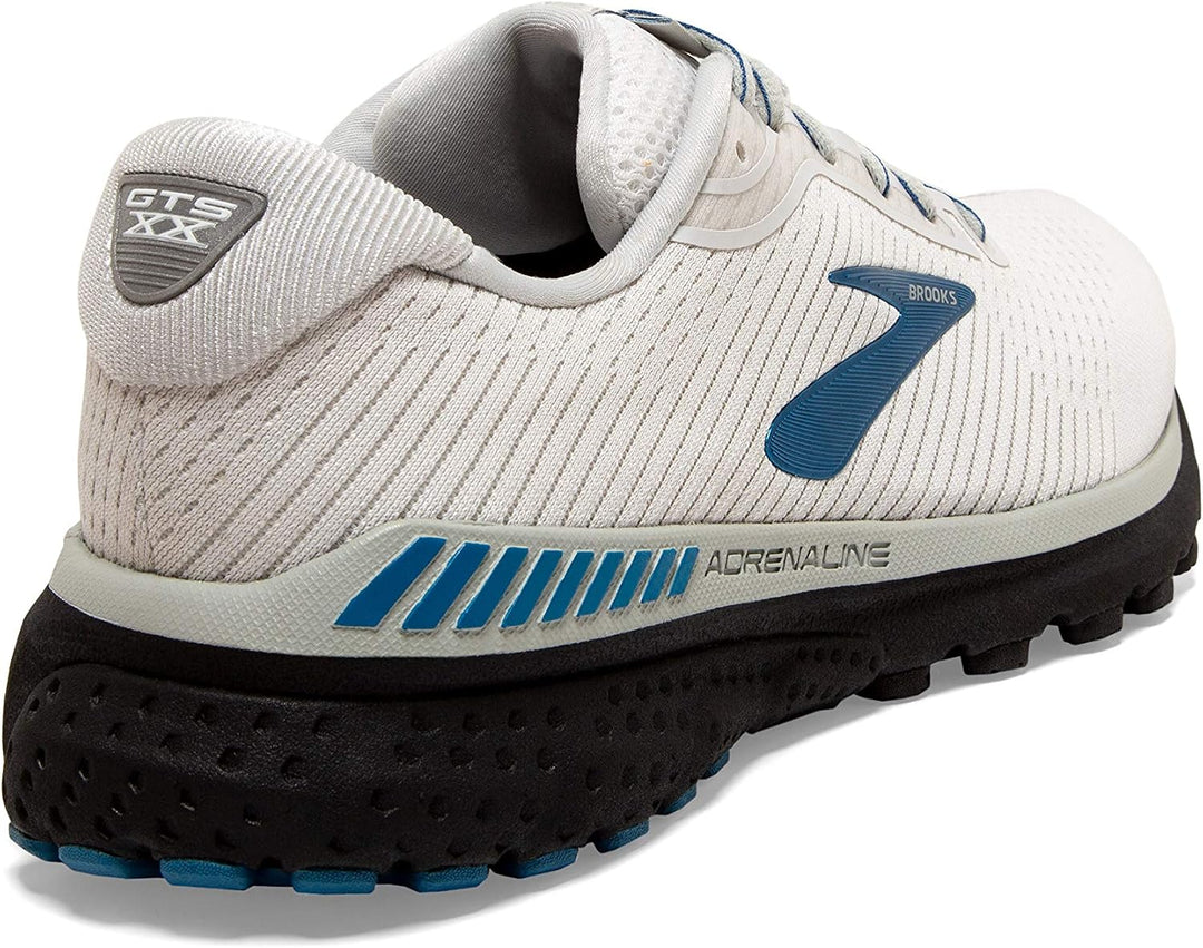 Brooks Adrenaline Gts 20, Laufschuhe für Herren 48.5 EU Weiss Grau Tiefwasser, 48.5 EU Weiss Grau Ti