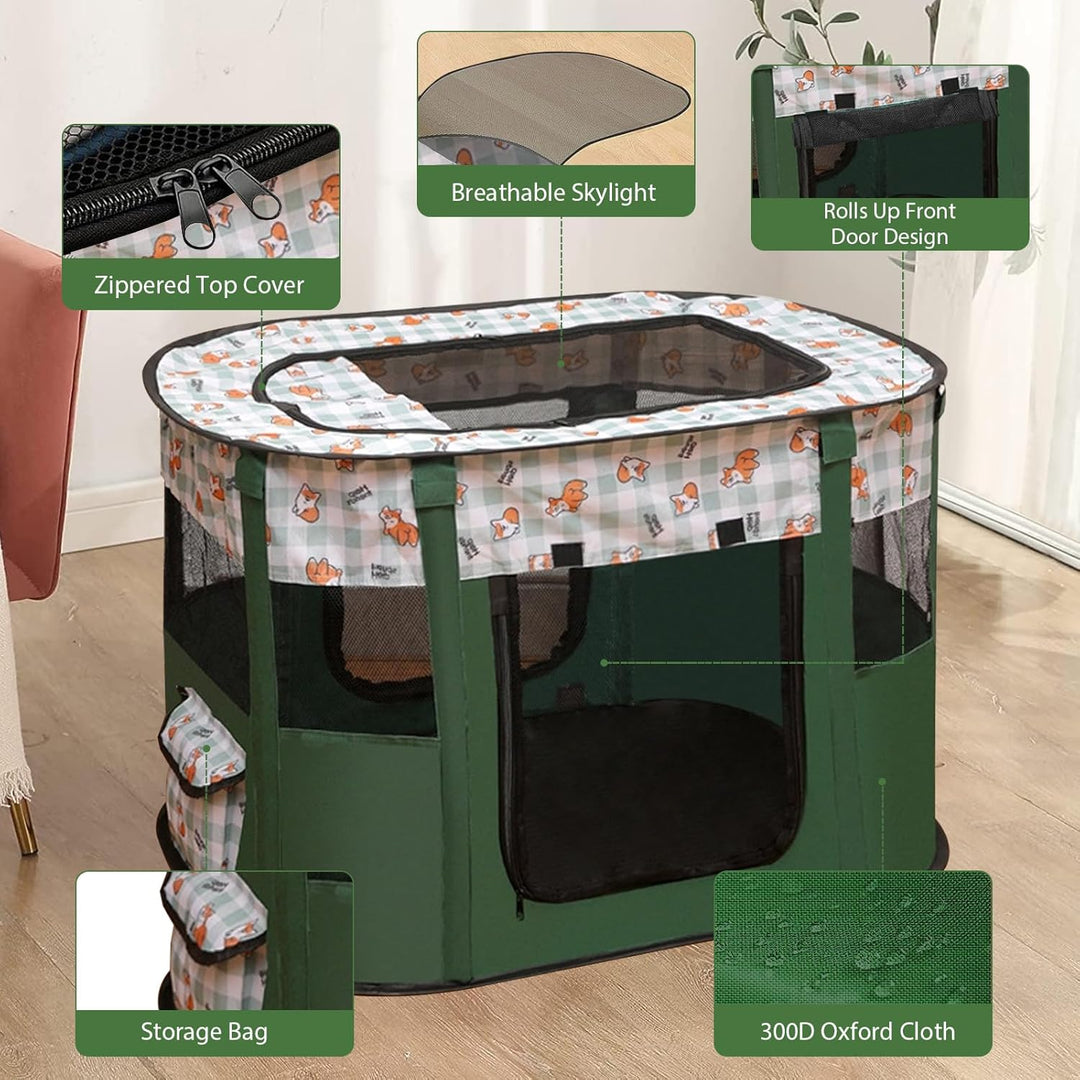 Faltbarer Hundezäune, Welpenlaufstall Tierlaufstall, Tragbar Laufstall für Welpen, Welpenlaufstall f