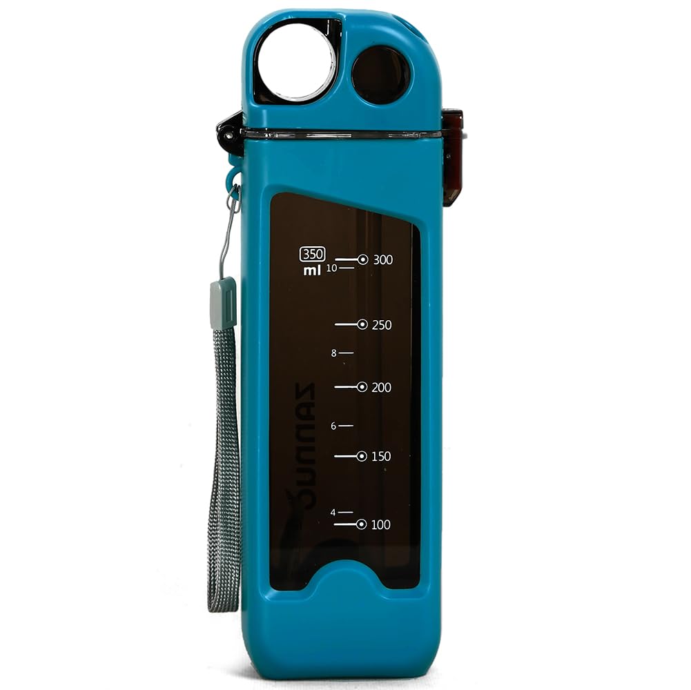 Rechteckige Wasserflasche mit tragbarem Strohhalm, auslaufsicher, ungiftig, BPA-frei, motivierender