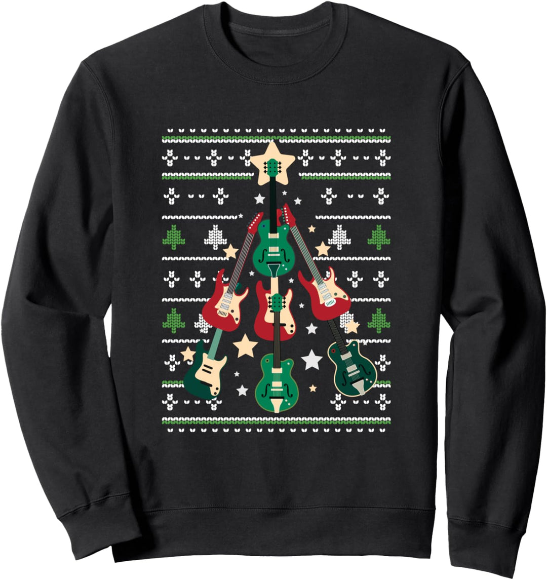Ugly Christmas Guitarist Gitarre X-Mas Santa Claus New Year Sweatshirt