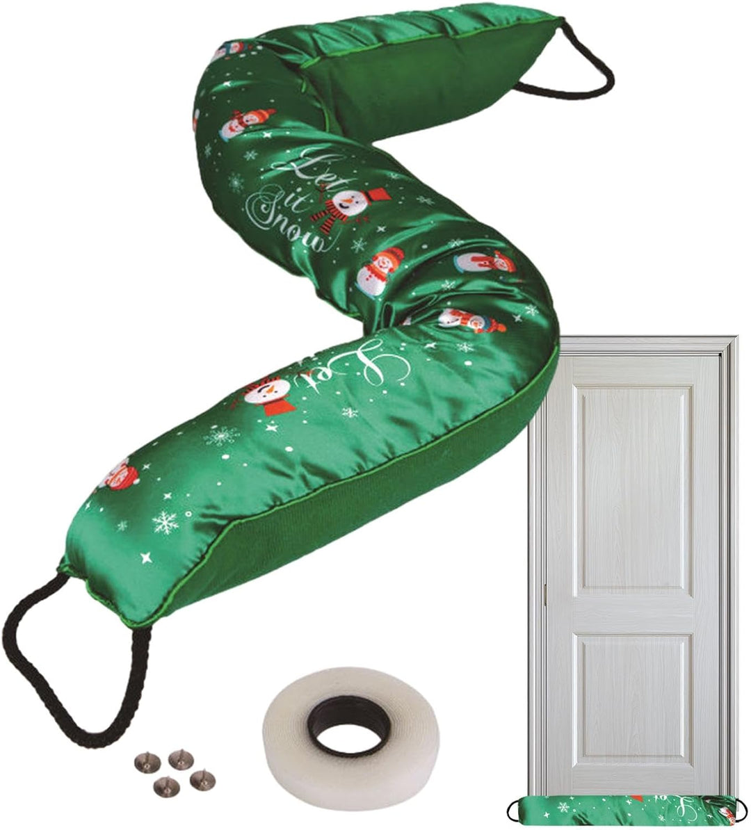 Wetterfester Geräuschblocker, Tür-Zugluftstopper | 32-Zoll-Türschutz mit Weihnachtsmotiv, Windschutz