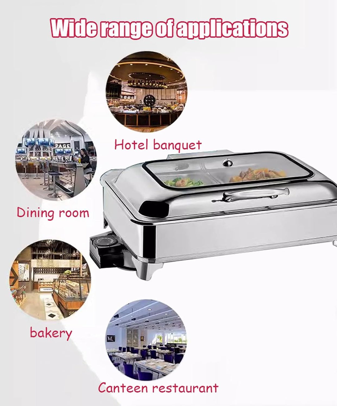 Speisenwärmer für Partys Buffets, 9L Chafing Dish Warmhaltebehälter mit Temperatureinstellung Per Dr