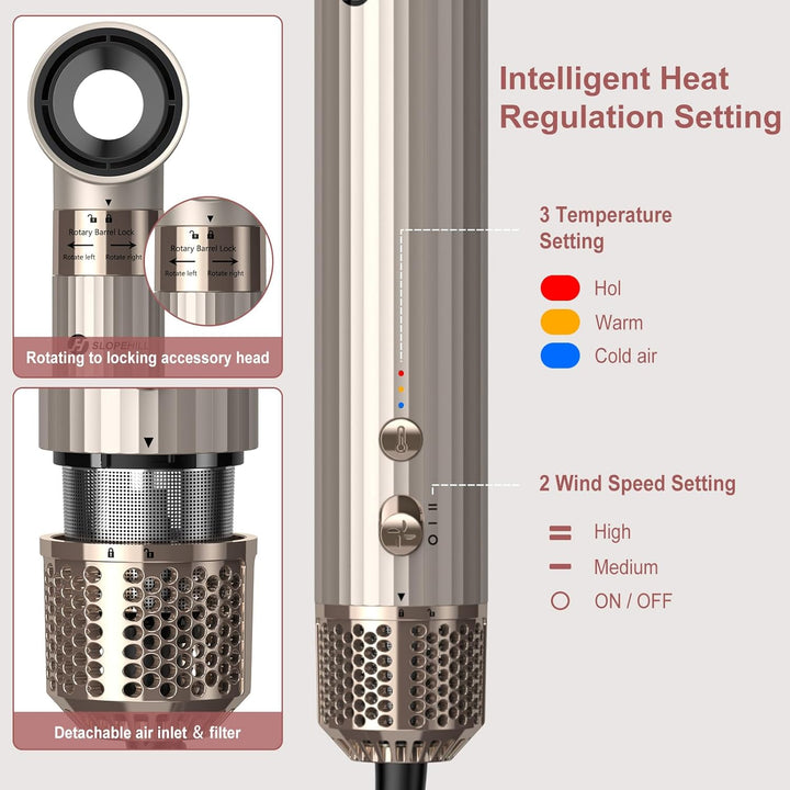 Slopehill Airstyler 5 IN 1, 110,000 RPM High-Speed Ionic Haartrockner für Schnelltrocknend, Multi-Ha