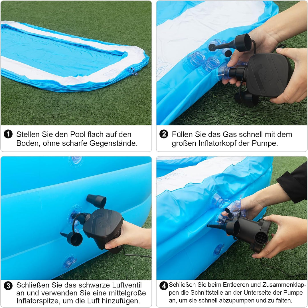 ZEUSFIRE Aufblasbares Pool, Planschbecken für Kinder und Erwachsene, Garten, Hinterhof, Sommerwasser